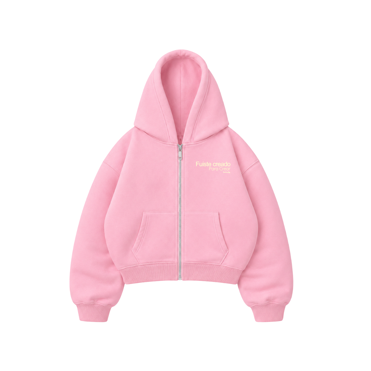 Creado para crear  - Hoodie Zip Mangas Globos pink