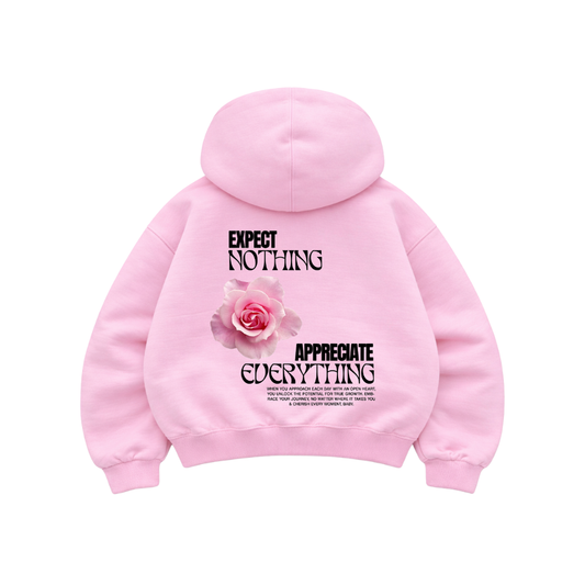 Expect Nothing Pink - Hoodie Mangas Globo