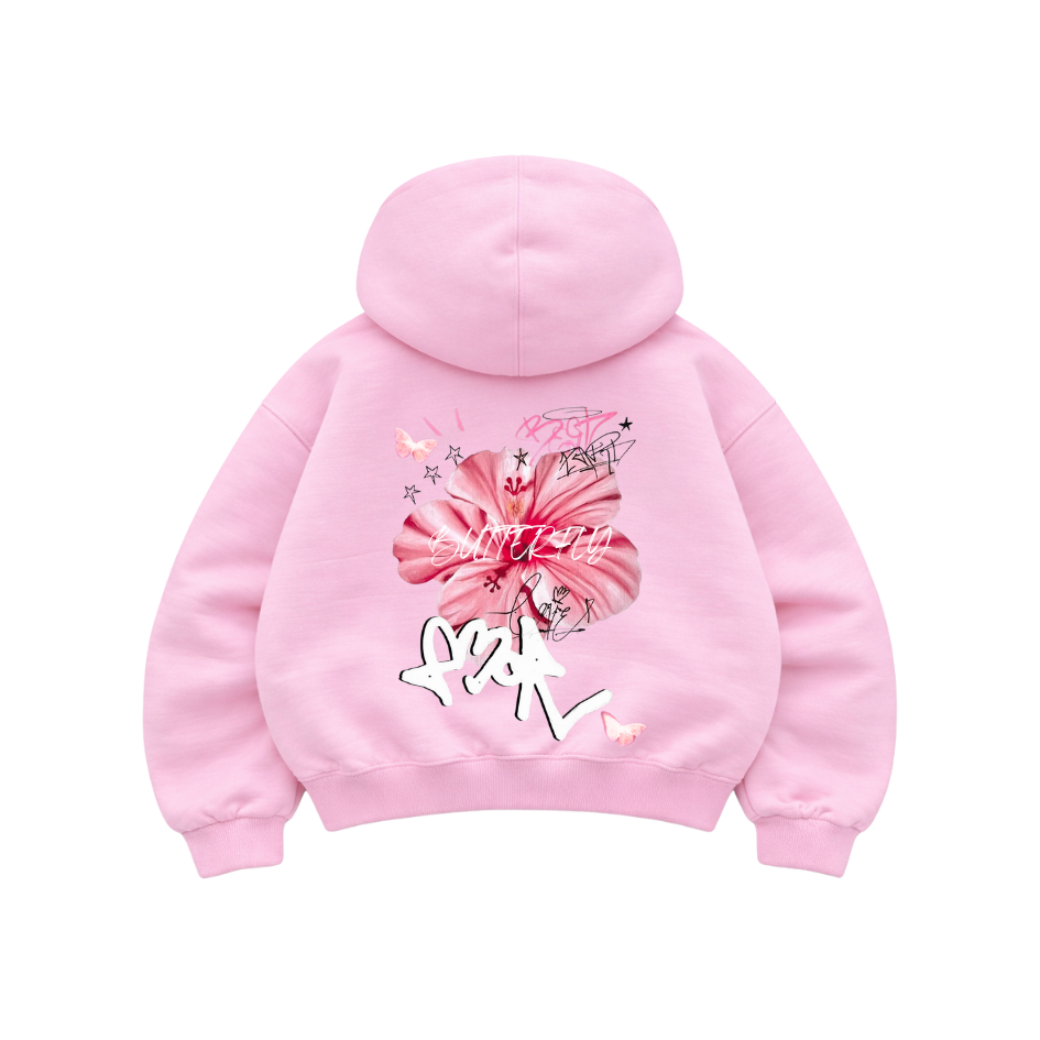 Love - Hoodie Mangas Globo Pink