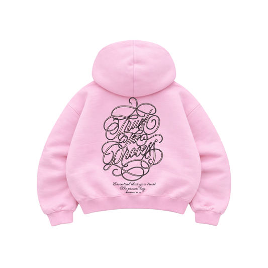 Trust The Process Pink - Hoodie Mangas Globo