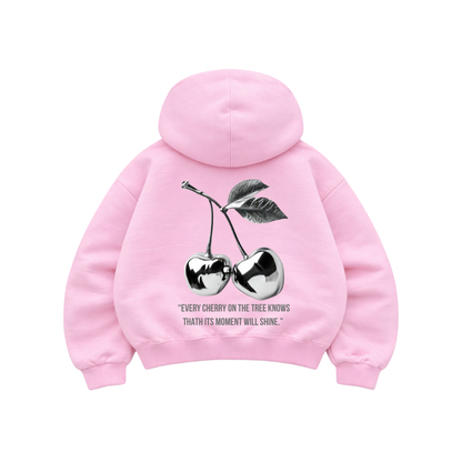 Cherry  Silver - Hoodie Mangas Globo Pink