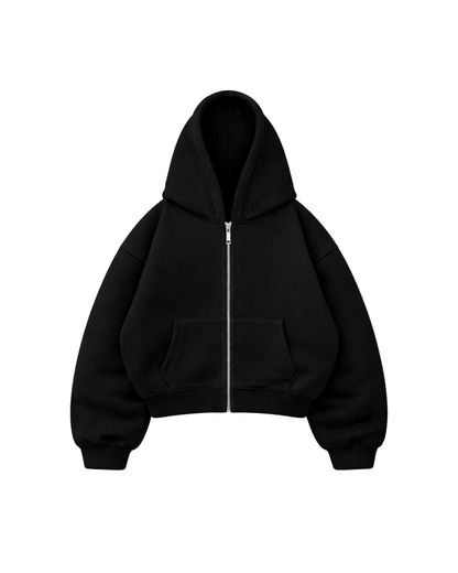 Far From Ordinary - Hoodie Zip Mangas Globo Black