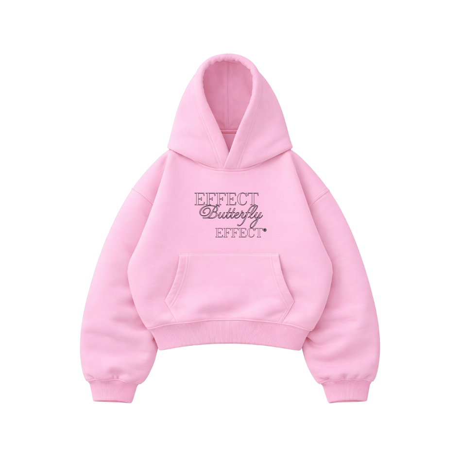 Effect Butterfly Craps - Hoodie Mangas Globo Pink