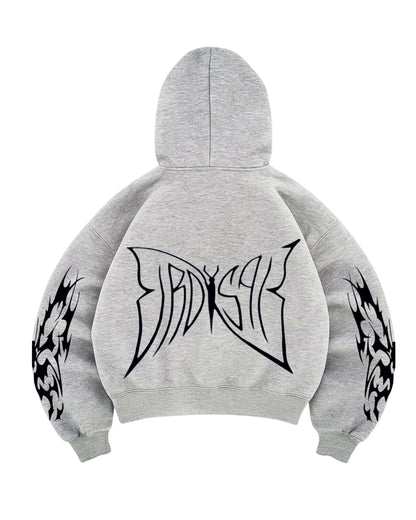 Hoodie butterfly club world modelo manga gris