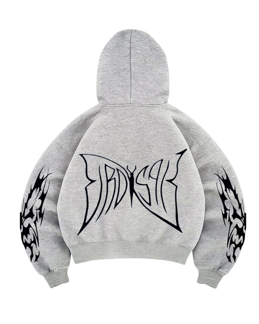 Hoodie butterfly club world modelo manga gris
