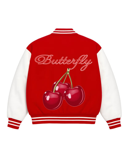 Varsity jacket cherry