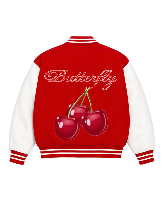 Varsity jacket cherry