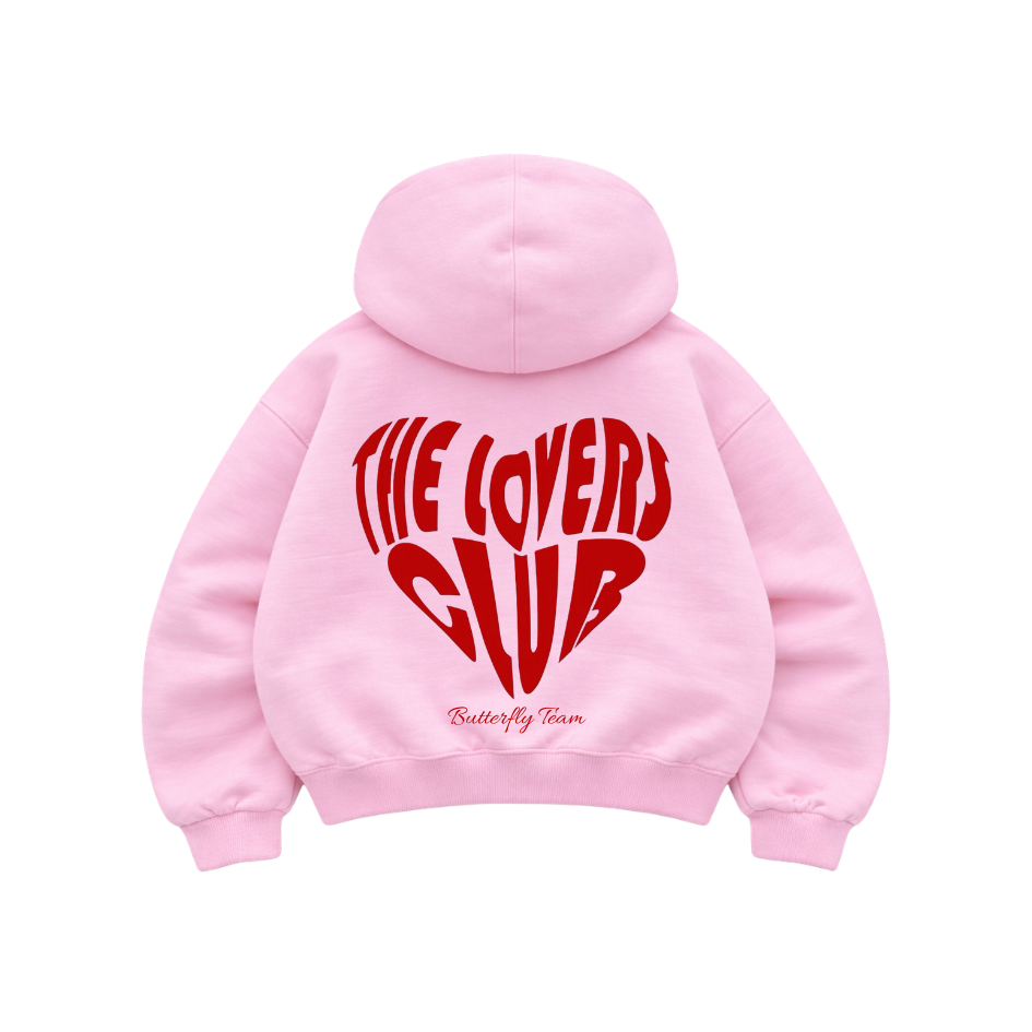 The Lovers Club - Hoodie Zip Mangas Globos Pink