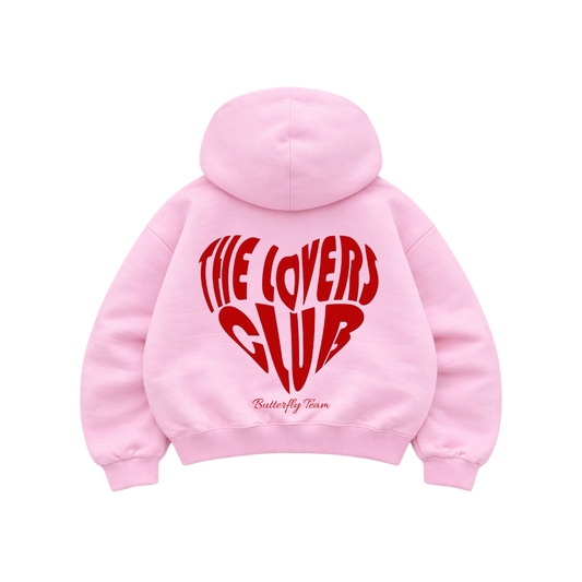 The Lovers Club - Hoodie Zip Mangas Globos Pink