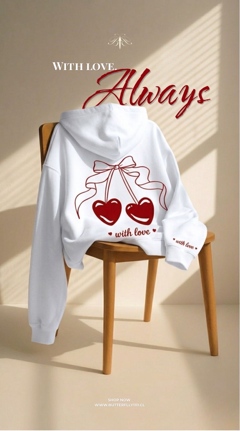 With love - Hoodie Mangas Globos white