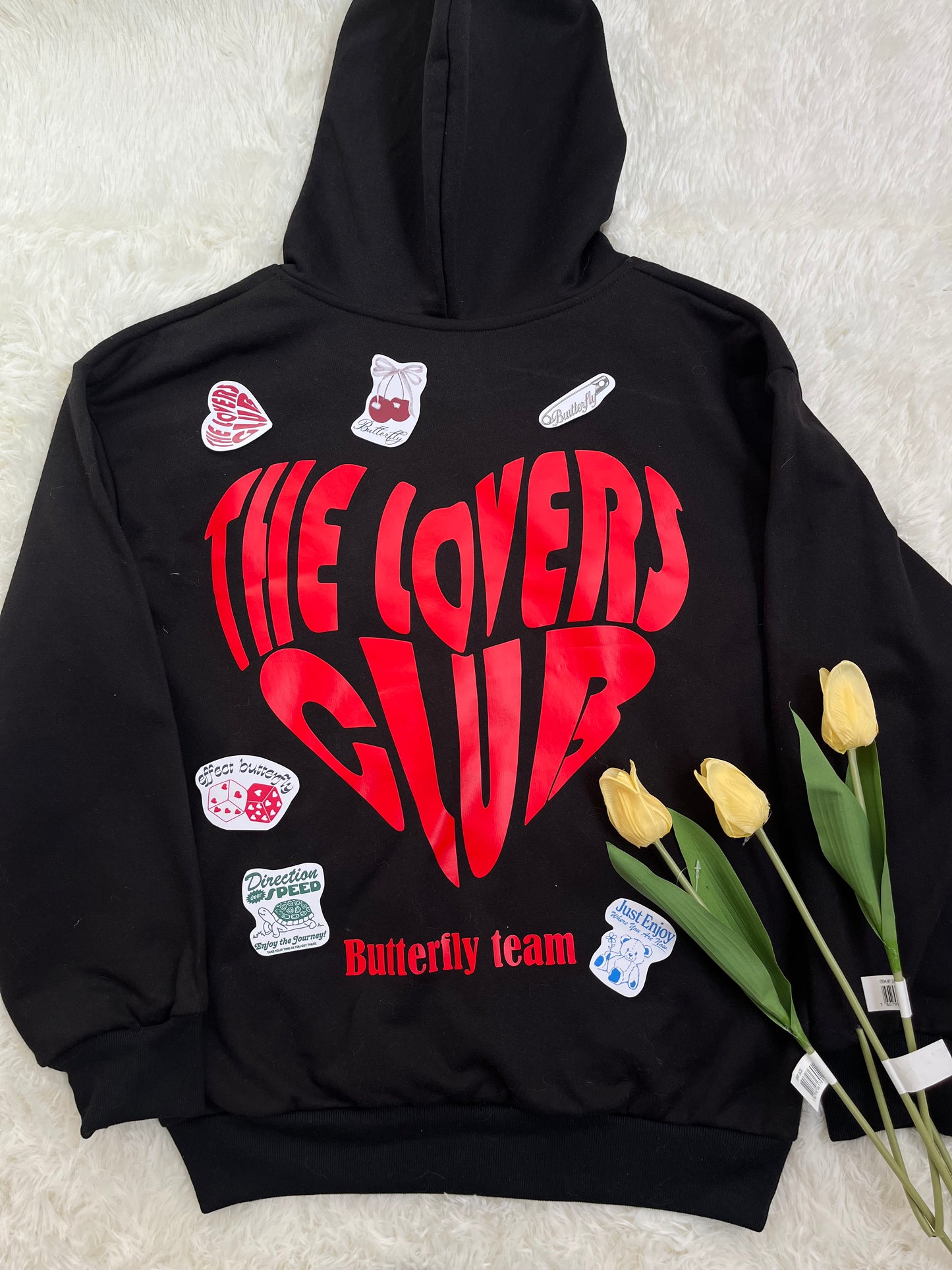 The lovers club  -Hoodie Mangas Globos black