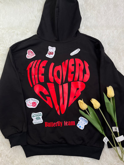 The lovers club  -Hoodie Mangas Globos black