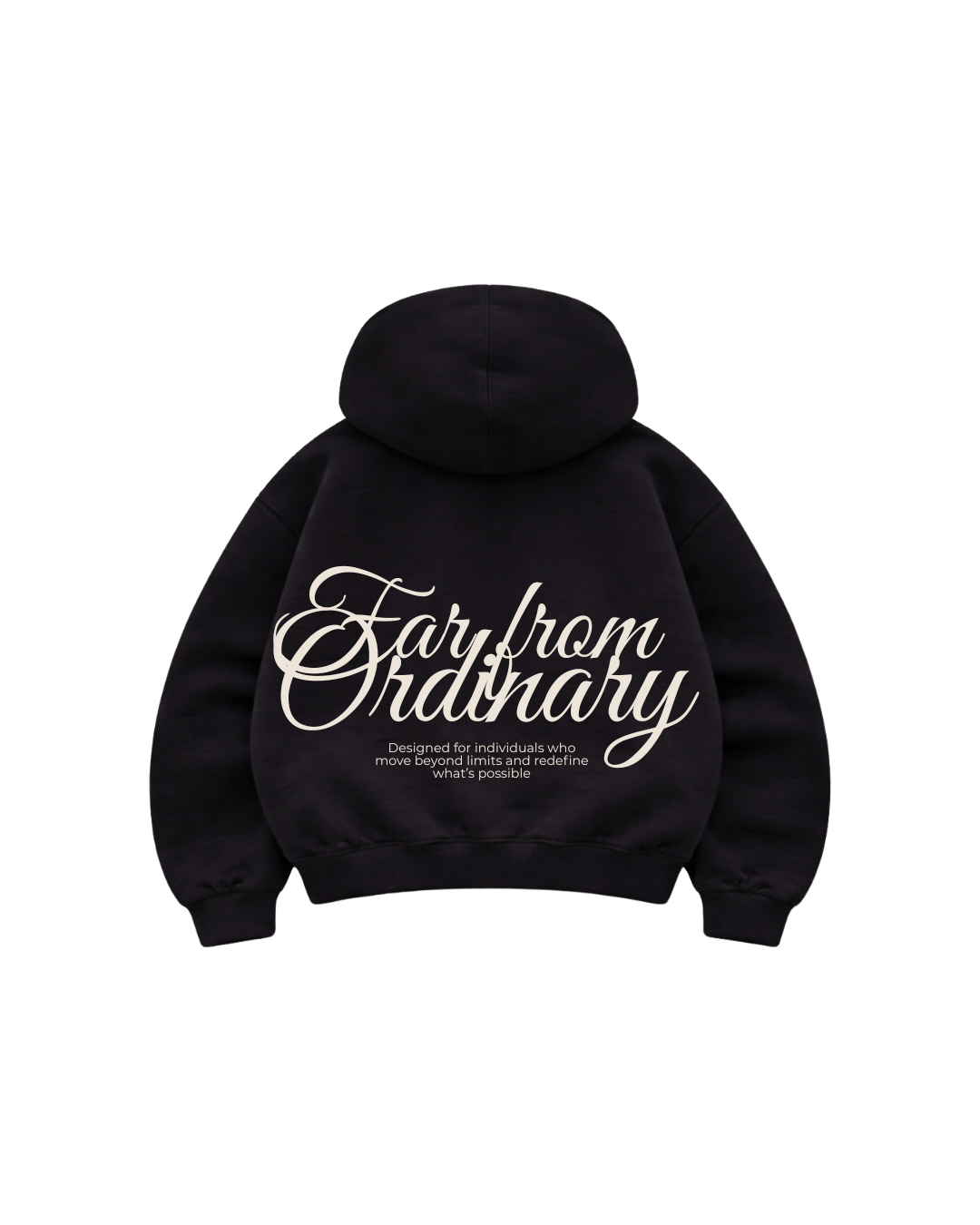 Far From Ordinary - Hoodie Zip Mangas Globo Black