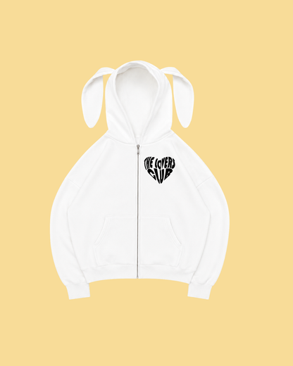 The lovers club - Hoodie Bunny white  puff