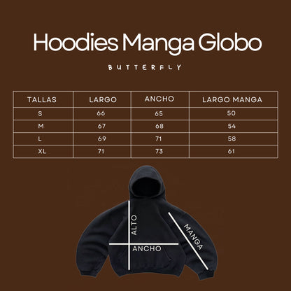 Butterfly Emblem Blue - Hoodie Mangas Globo