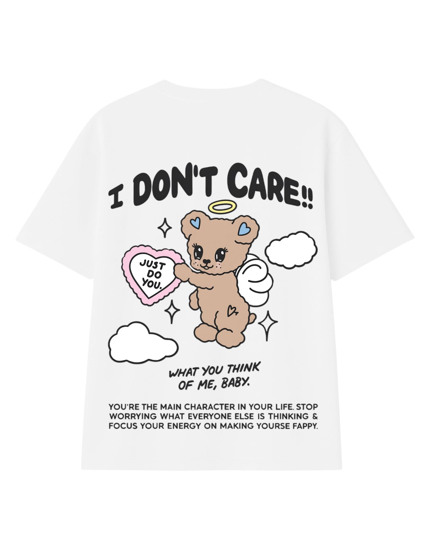 Camiseta  I dont care modelo recto