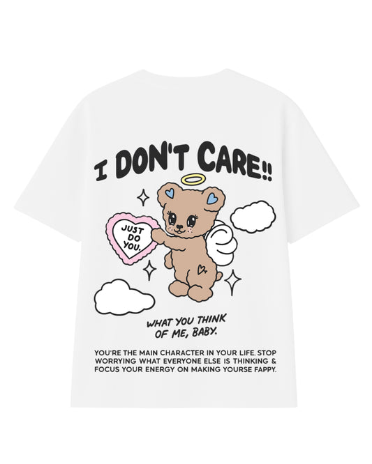 Camiseta  I dont care modelo recto
