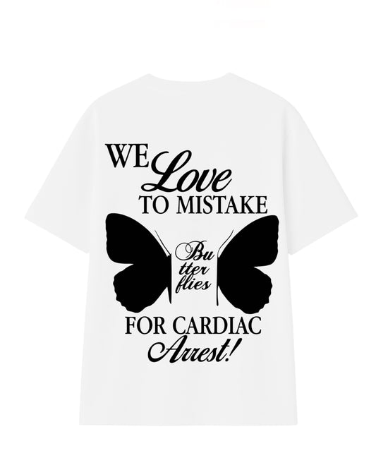 Camiseta we love   modelo  recto blanco