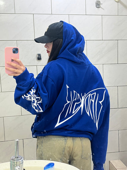 Hoodie Butterfly world modelo mangas globo ⭑ blue