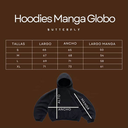 Hoodie cherry rosado mangas globo