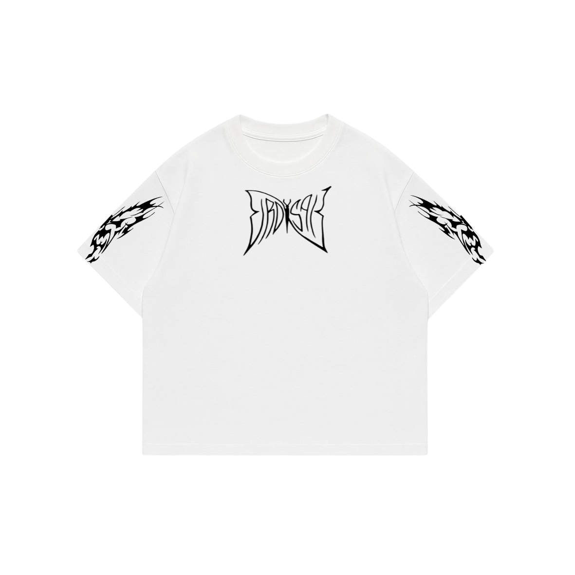 Butterfly Emblem - White Premium Boxy T-Shirt