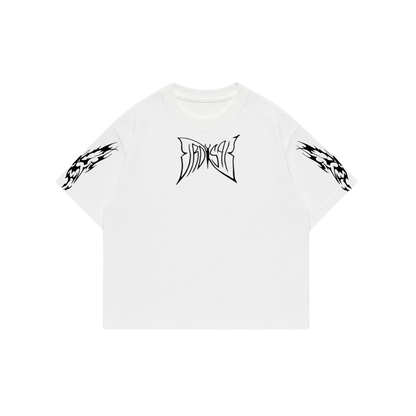 Butterfly Emblem - White Premium Boxy T-Shirt