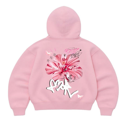 Hoodie amor rosado modelo mangas globo