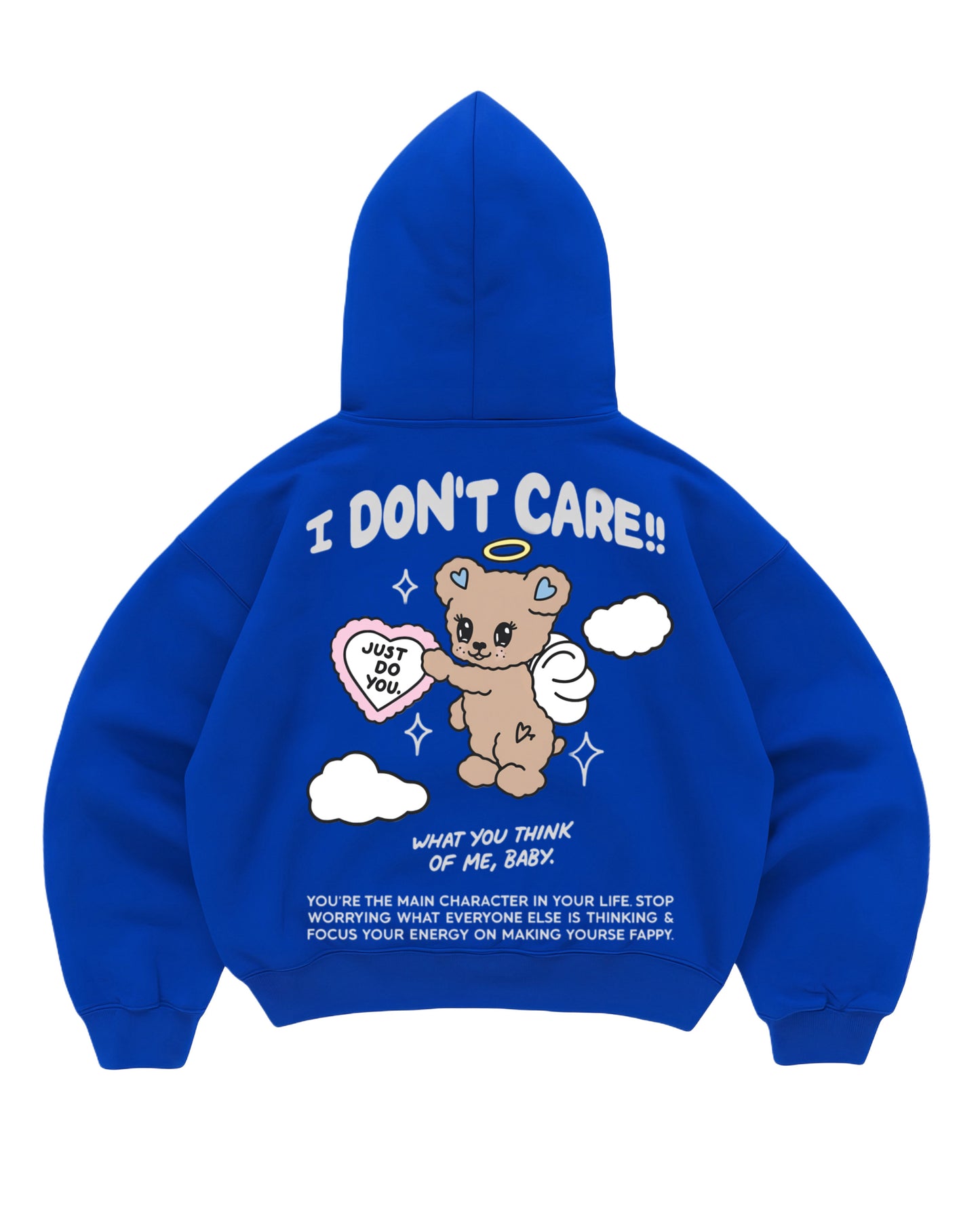 Hoodie I dont care modelo manga globo