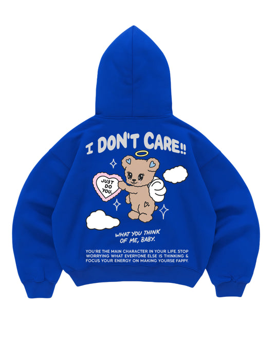 Hoodie I dont care modelo manga globo
