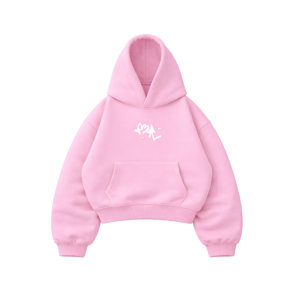 Love - Hoodie Mangas Globo Pink