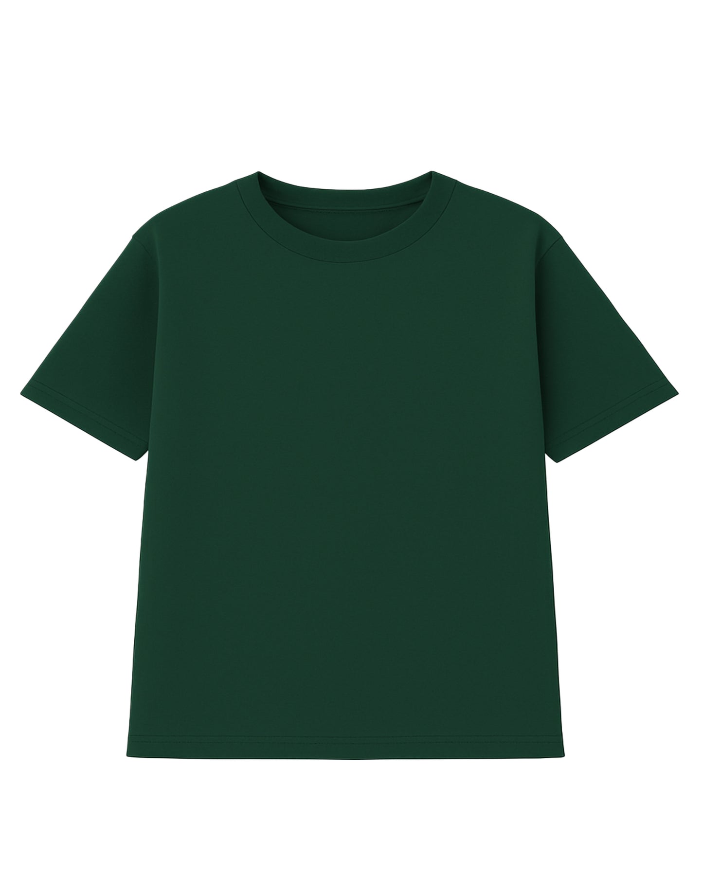 t-shirt basic verde botella  modelo recto