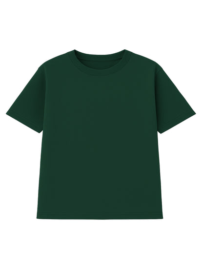 t-shirt basic verde botella  modelo recto