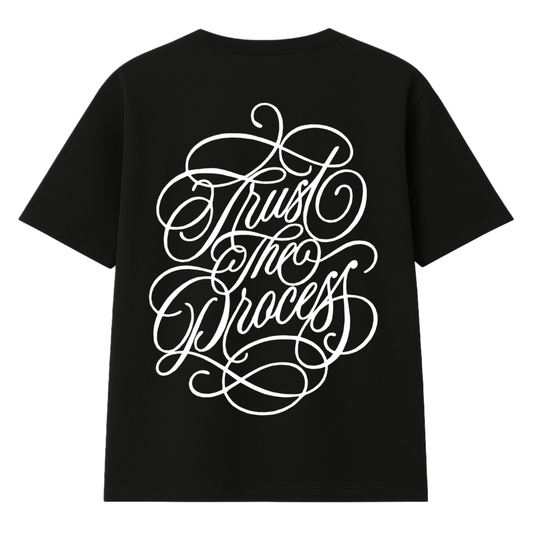 t-shirt trust the process modelo negro