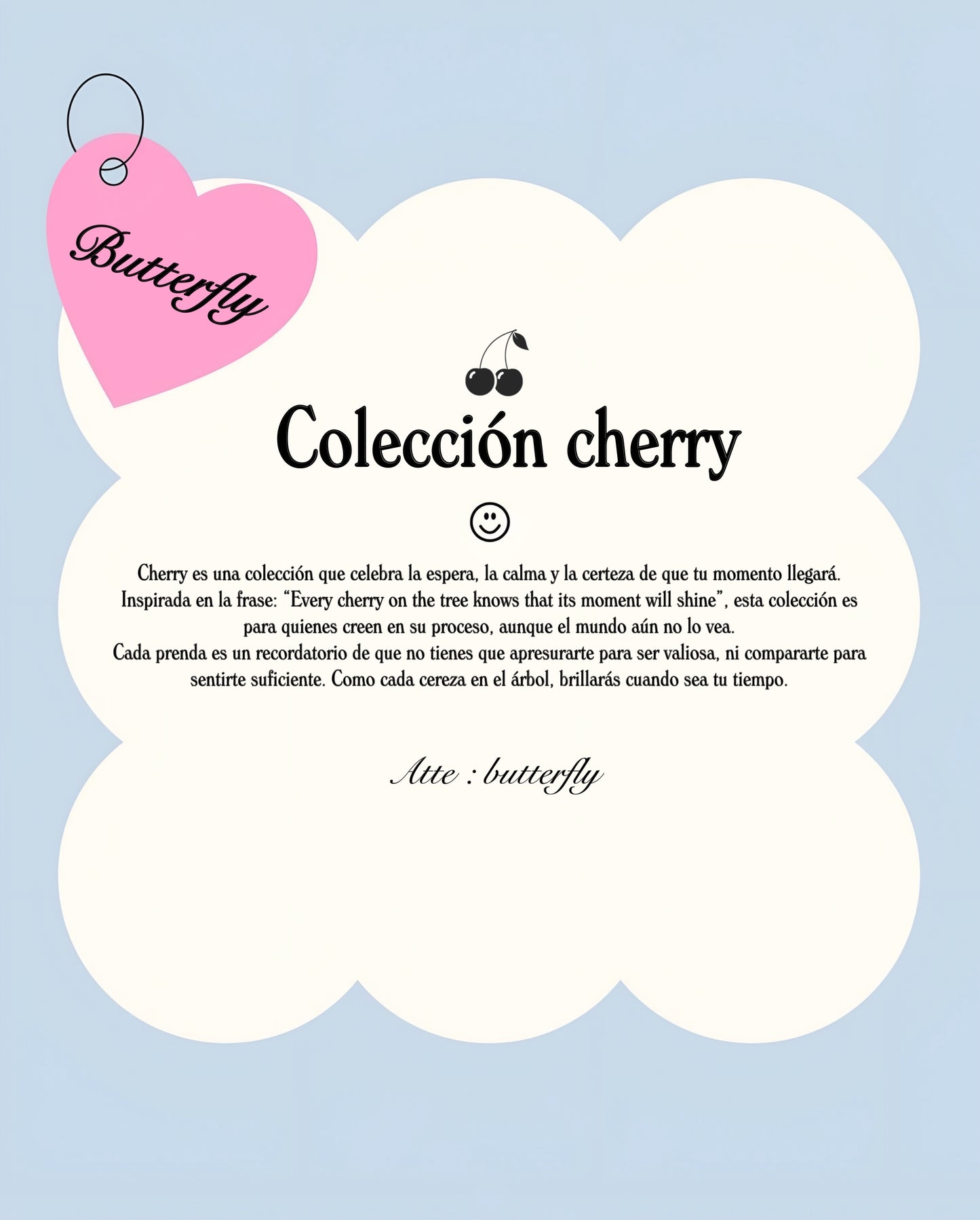 Hoodie cherry  modelo clásico celeste pastel
