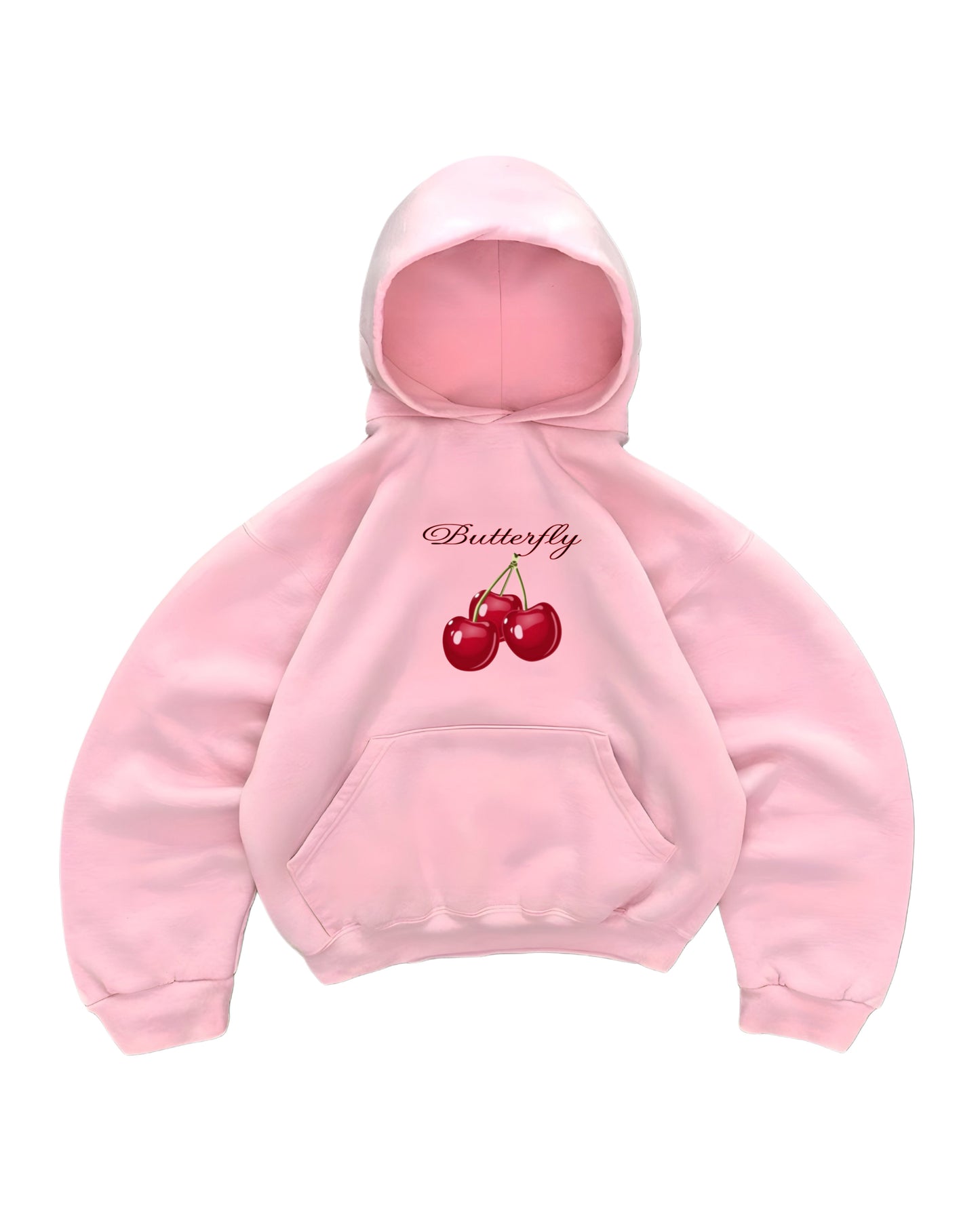 Hoodie cherry modelo manga globo rosado