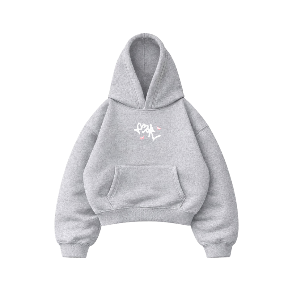 Love - Hoodie Mangas Globo Gris