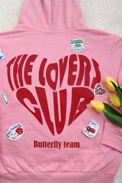Hoodie the lovers club modelo manga globo pink