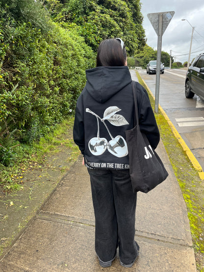 Hoodie cherry modelo clásico negro