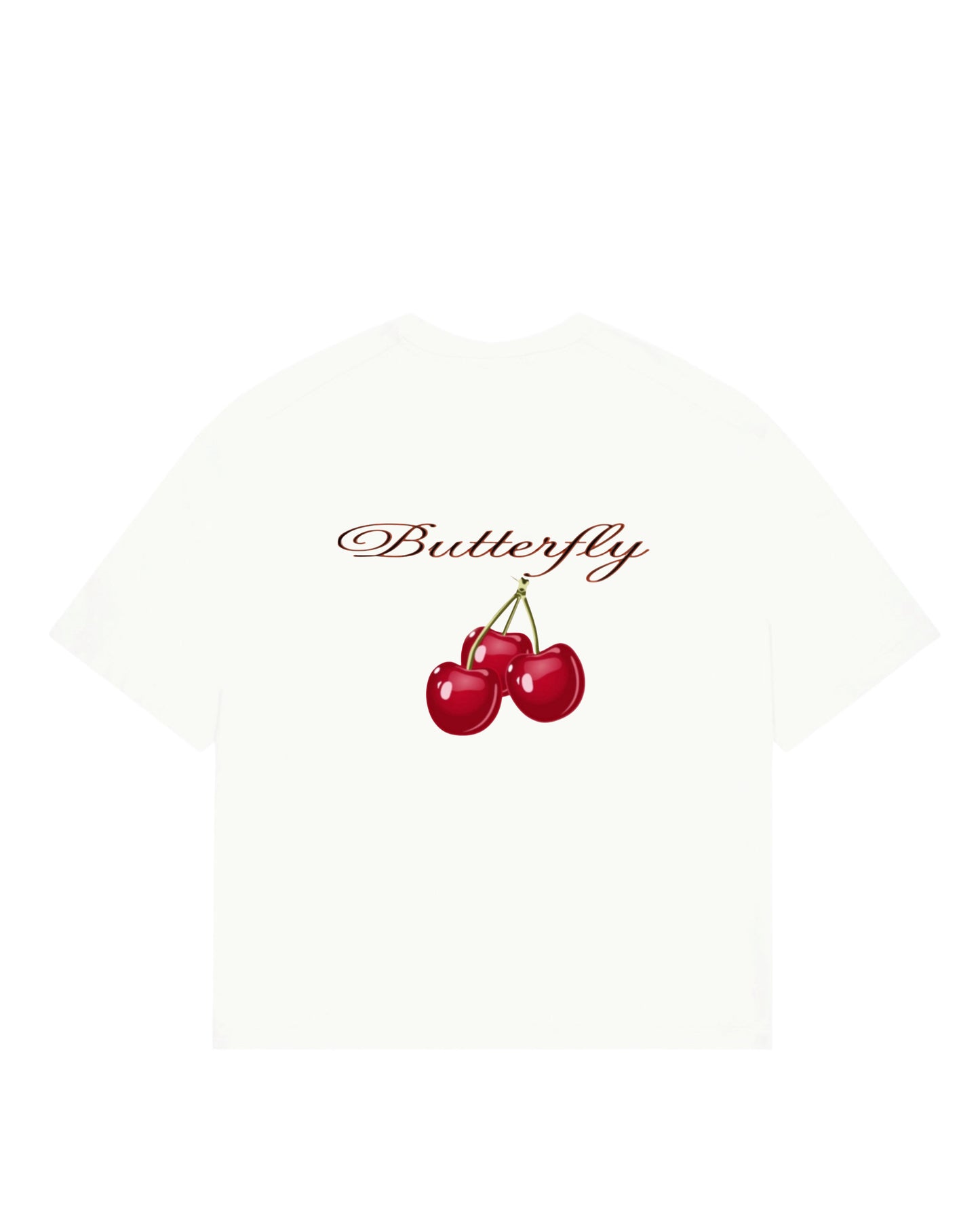 Camiseta cherry  modelo  recto blanco