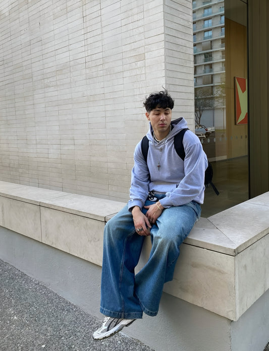 Hoodie basic gris  modelo mangas globo ♥︎