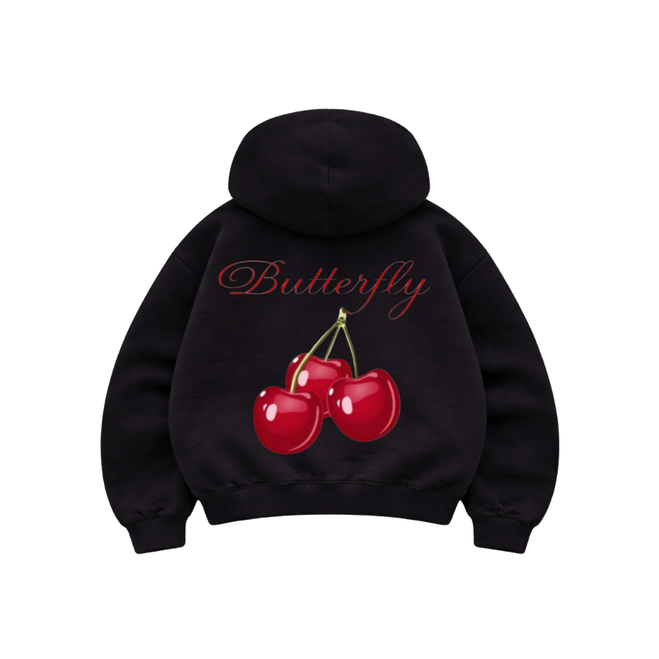 Red Cherry Black - Hoodie Mangas Globo