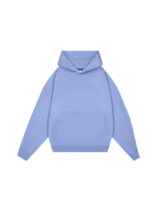 Hoodie basic azul pastel modelo clasico