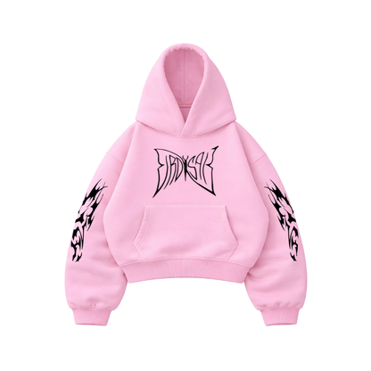 Butterfly Emblem Pink - Hoodie Mangas Globo