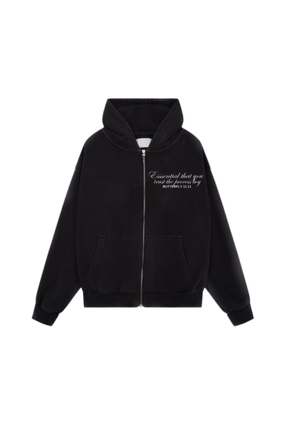 Hoodie trust the process zip modelo clasico letra rosada