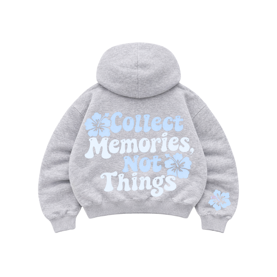Memories - Hoodie Mangas Globo Gris