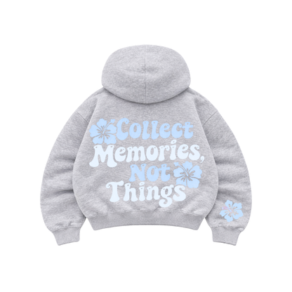 Memories - Hoodie Mangas Globo Gris