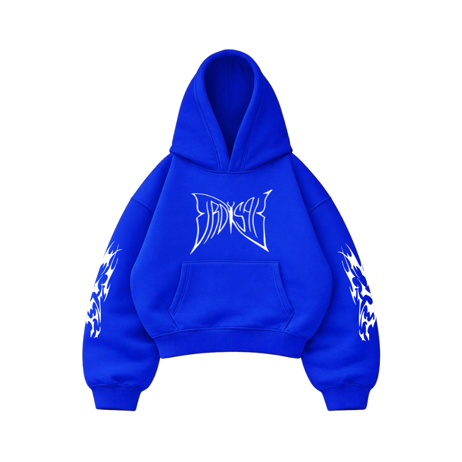 Butterfly Emblem Blue - Hoodie Mangas Globo