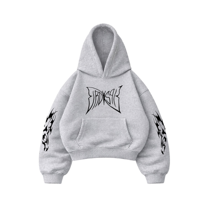 Butterfly Emblem Gris - Hoodie Mangas Globo