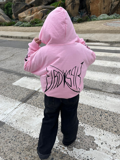 Butterfly Emblem Pink - Hoodie Mangas Globo