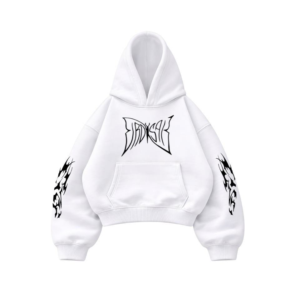 Butterfly Emblem White - Hoodie Mangas Globo